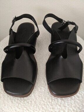 Lonza Bergen Black Women's Slingback Sandals  Leather Size 38